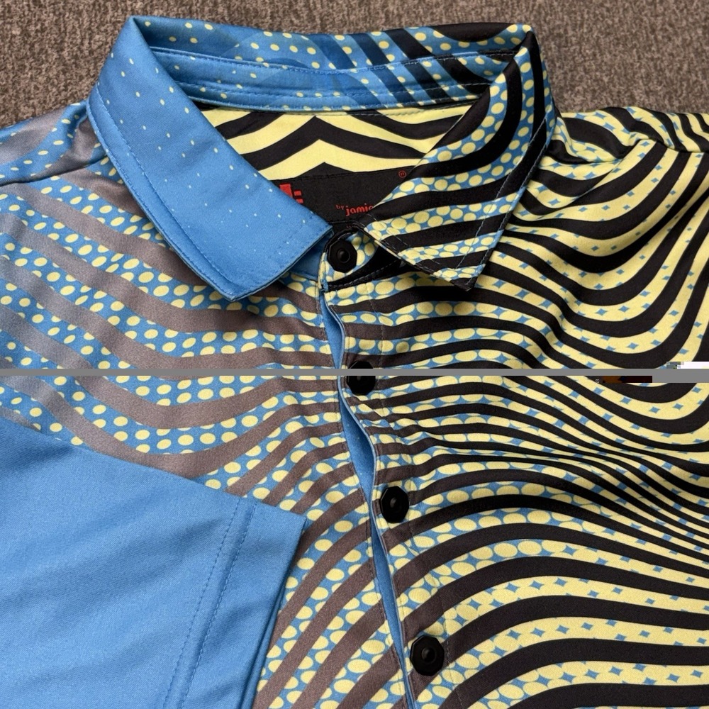 Jamie Sadock Mens Golf Polo Shirt Bold Abstract Print Size XL Polyester